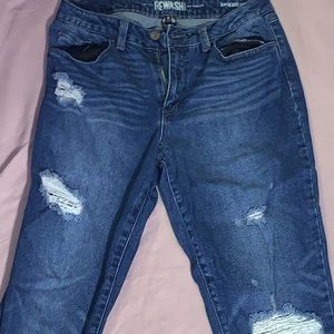 Rewash Dark Wash Mom Jeans
